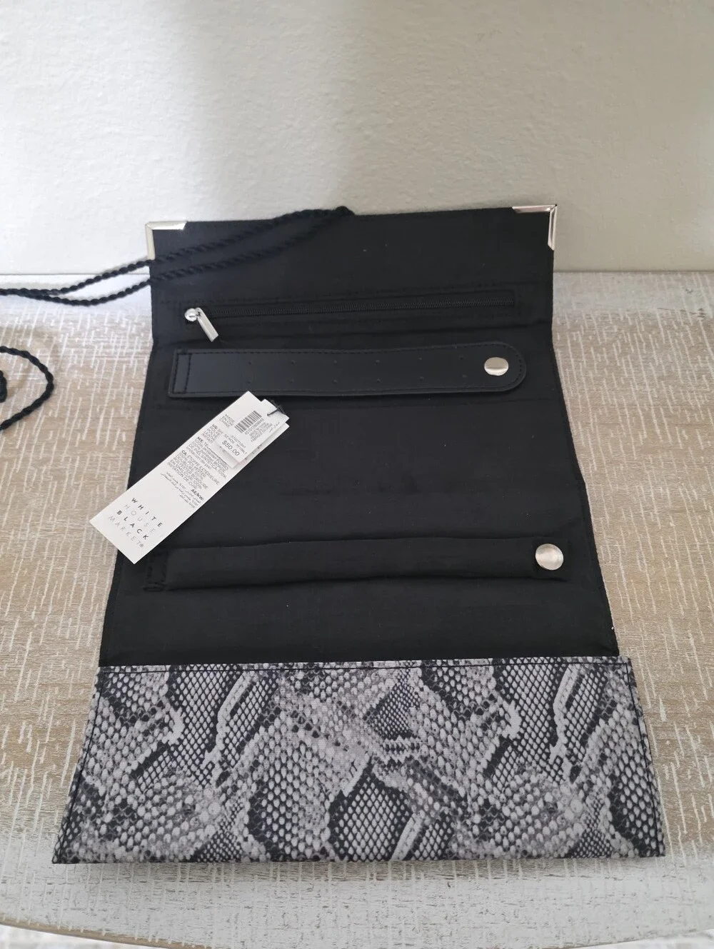 Snake-Print Jewelry Case in Black & White - Picture 2 of 2